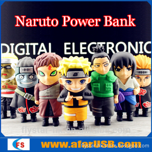 Hot sales customized PVC Cartoon Naturo mobile portable battery charger 5200mah